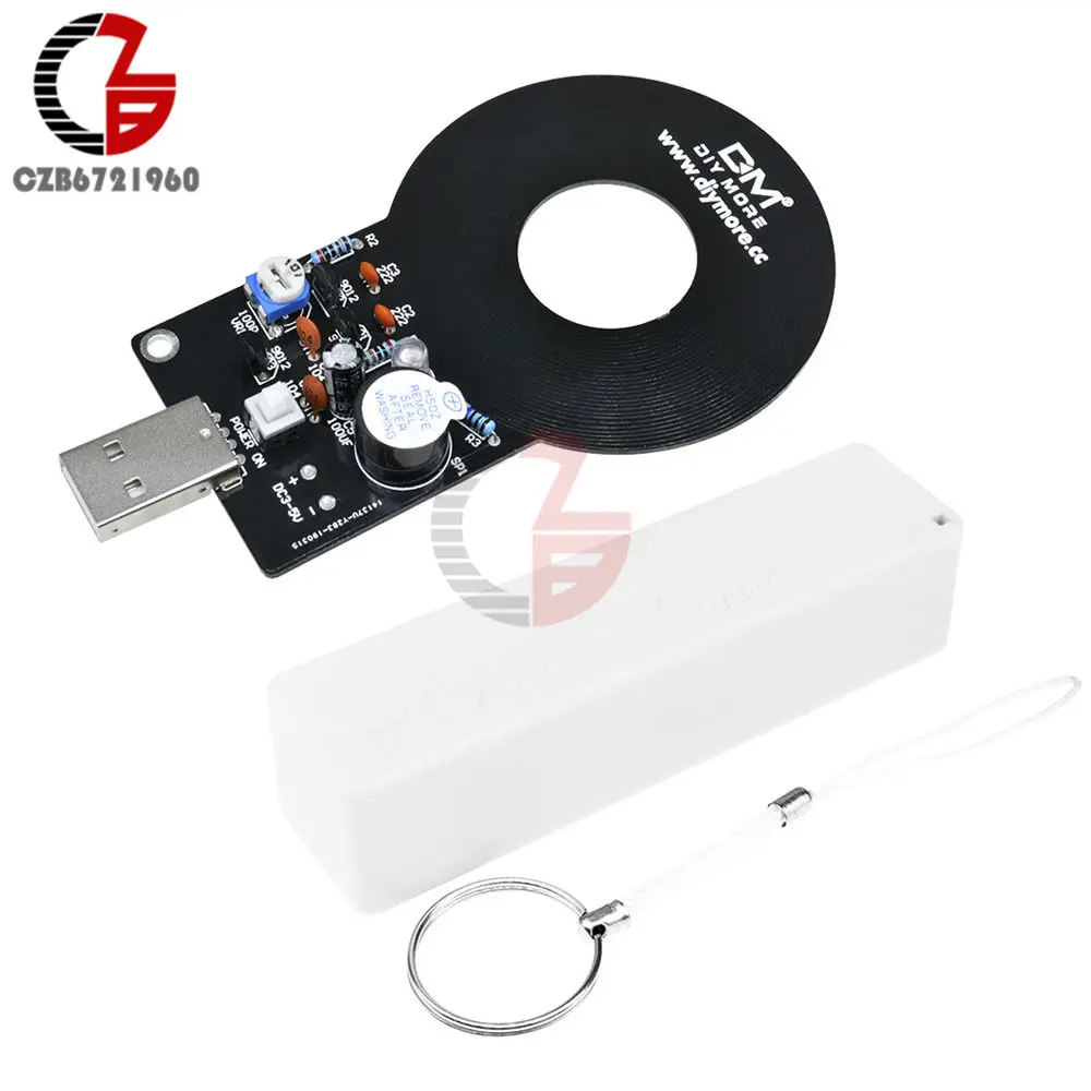 Металлический детектор+ 18650 USB внешний аккумулятор чехол DIY комплекты DC 3 V-5 V металлический тестер сенсорная плата с 18650 зарядным модулем аккумулятора - Цвет: Detector White Box