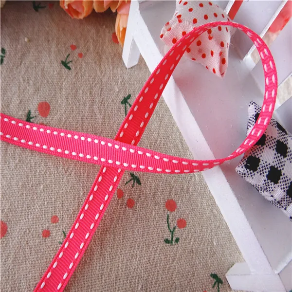 Buy 3/8" 9mm 10 yards stitch ribbons DIY hairbows gift wrapping ribbon handmade