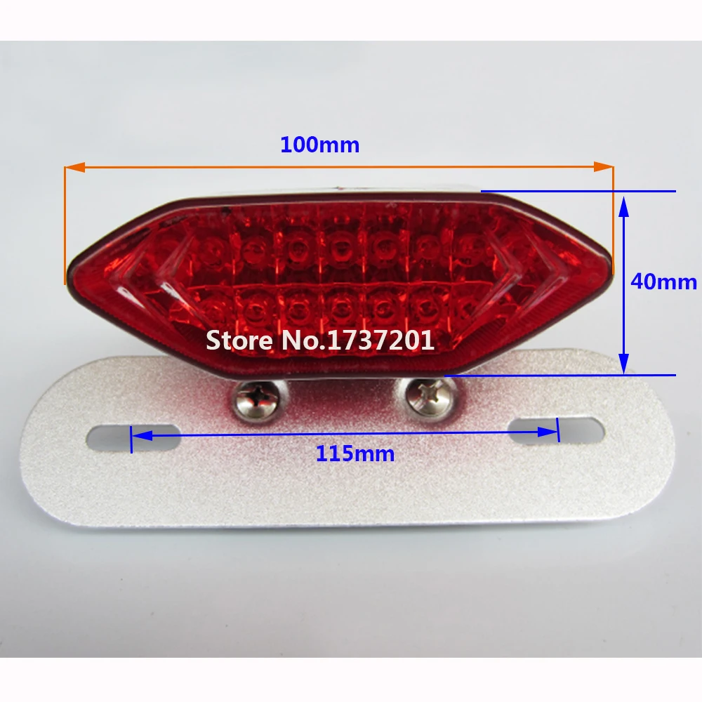 Smoke 16LED Motorcycle ATV Tail Turn signal Brake License Plate Integrated Light