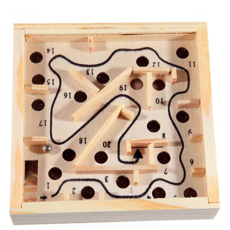 

Wooden Labyrinth Board Games Ball Moving 3D Maze Puzzle Games Toys Handcrafted Montessori Toys Kids Table Balance Party Games