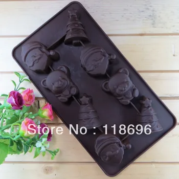 

Christmas gifts 8pcs chocolate silicon mold Cake make mold Food grade material