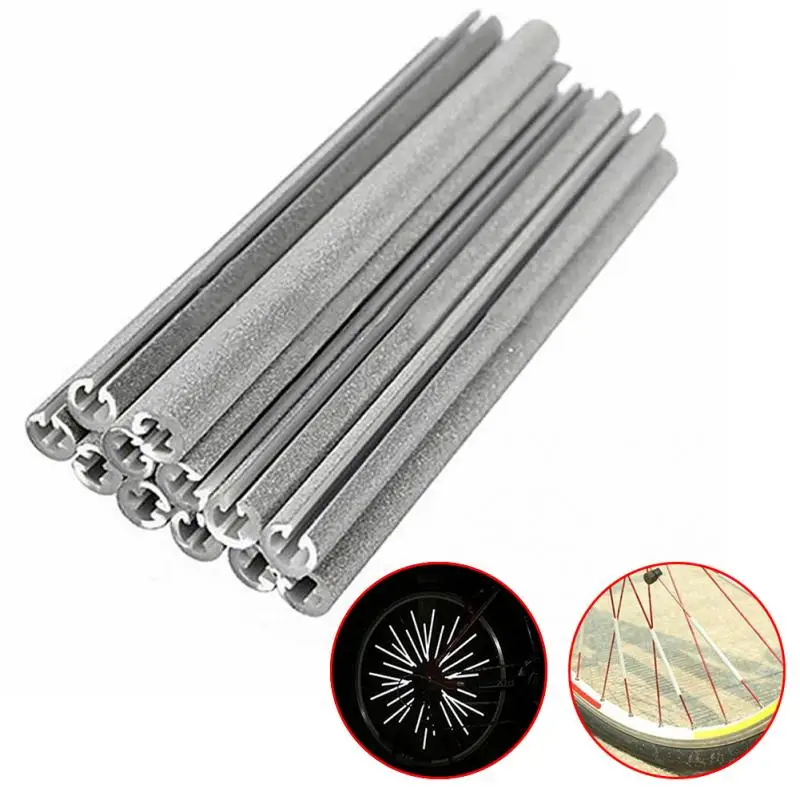 

12PCS/bag Cycling Wheel Rim Spoke Bike Mount Tube Warning Light Strip Safety Reflector DIY Bicycle Reflective Tubes