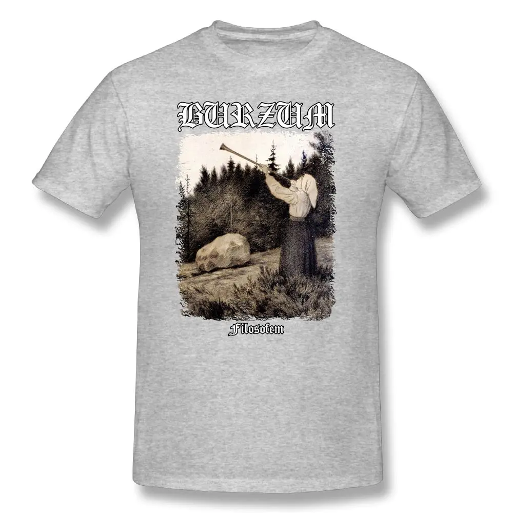 Burzum T Shirt-Filosofem Cover ver2, футболка с принтом, мужские повседневные футболки размера плюс, милая хлопковая футболка с короткими рукавами - Цвет: silver