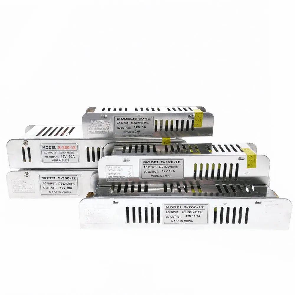 

12V LED Adapter Lighting Transformers LED Driver Power Supply AC220 to DC12V 60W 120W 200W 240W 360W for LED Strip/LED lighting