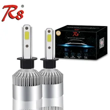 R8 Auto Farol Luz de Nevoeiro Lâmpada 12 v H1 H3 H4 H7 H11 9005 9006 360 graus COB LED Farol Do Carro Lâmpadas Hi-Lo Feixe 72 W 8000LM 6500 K
