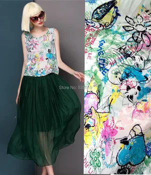New 2018 Green Graffiti DIY Digital Painting Brand Crepe Silk Fabric african cloth Dress Mulberry Silk Clearance Sale Wholesale
New 2018 Green Graffiti DIY Digital Painting Brand Crepe Silk Fabric african cloth Dress Mulberry Silk Clearance Sale Wholesale
