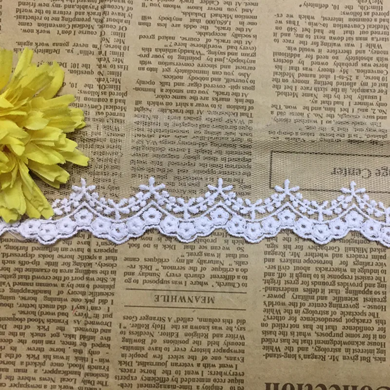 

2Yards Beautiful High Quality White Lace Ribbon Tape 5CM Lace Trim DIY Embroidered For Sewing Decoration african lace fabric