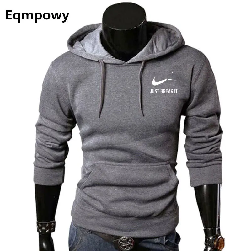 

Eqmpowy 2017 Autumn Winter Casual Famous brand Long sleeved men hooded JUST BREAK IT Hip-Hop Print Hoodies Sweatshirts clothing