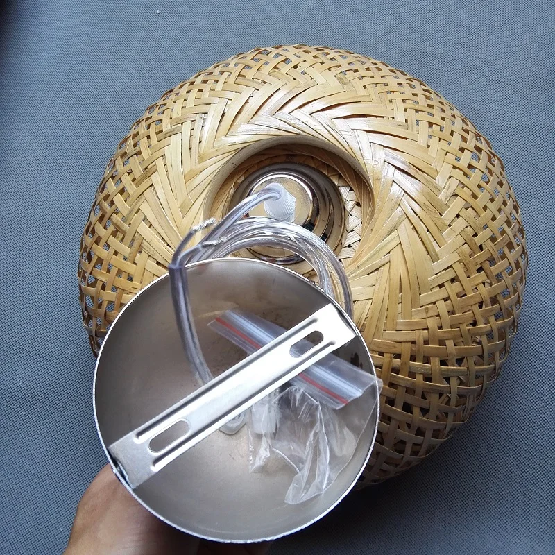 Современная натуральная бамбуковая ручная вязаная бамбуковая Подвесная лампа по хорошей цене, Подвесная лампа с бамбуковыми абажурами для столовой