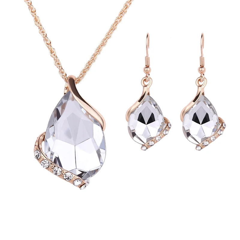 Earings Fashion Jewelry Sets for Women Wedding Party Bridal Necklace Luxury Crystal Nigerian Jewellery Costume Dubai Jewelry Set