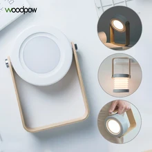 Woodpow минималистичный светодиодный настольный светильник, подвесной светильник-вспышка, перезаряжаемая Настольная лампа с регулируемой яркостью для спальни, светильник для ночного чтения