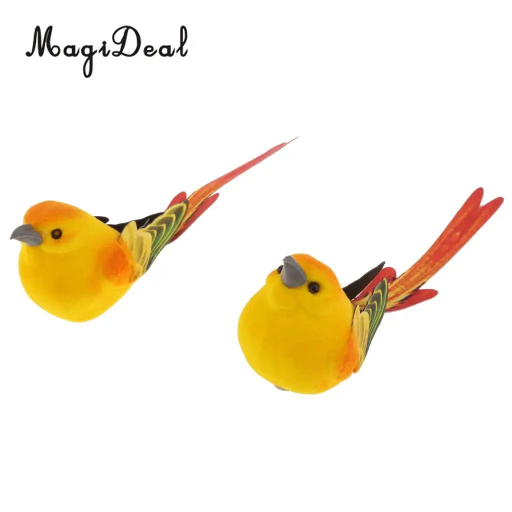 MagiDeal 2pcs Artificial Realistic Decor Fake Bird Simulation Home Ornament Bird