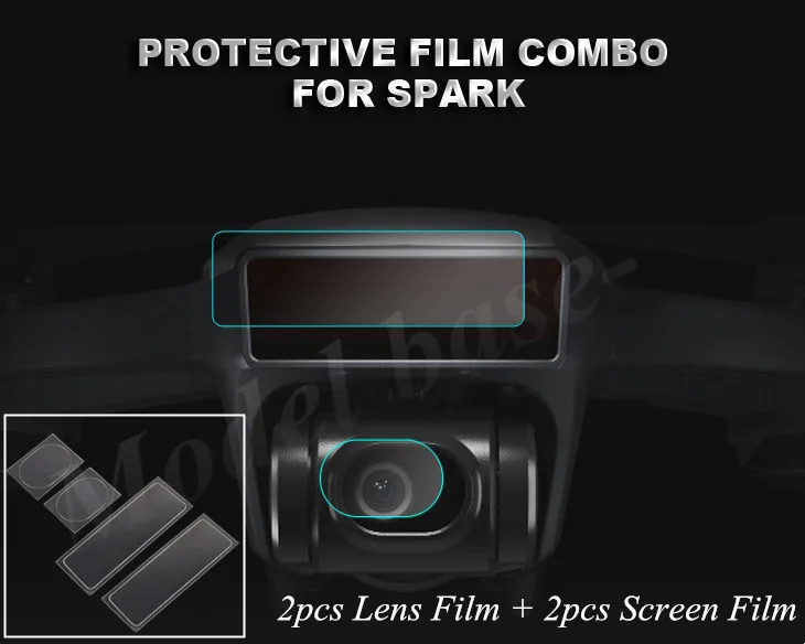 4pcs set Camera Lens Protective Film Drone Body Screen Film Flexible Fiberglass Film Set Membrane for
