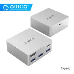 ORICO Тип-C концентратора USB3.0 HDMI Алюминий мини док-станция многопортовый Тип-C HDMI Тип-PD функция для MacBook Pro-серебро