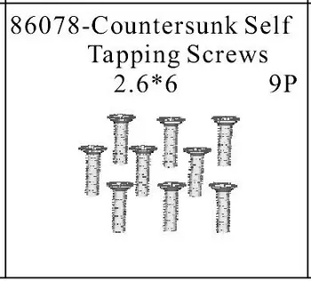 

HSP part 86078 countersunk self tapping screws 2.6*6mm X9P For 1/16th RC Car Buggy Truck parts 94182 /94183 /94185 /94186 /94187