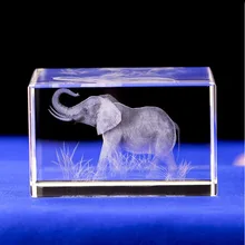 K9 de cristal laser 3d escultura interna inter-gravura estátua elefante estatuetas e miniaturas presentes criativos artesanato decoração para casa(China)
