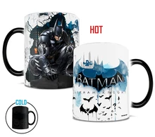 Hombre murciélago batman tazas taza morphing desapareciendo impreso tazas de transformación de calor novedad que cambia de color taza de café de porcelana tazas