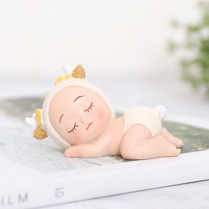 

Pack of 6pcs Little Baby Figurine Boy and Girl Cartoon Animal Miniature Cake Decoration Craft