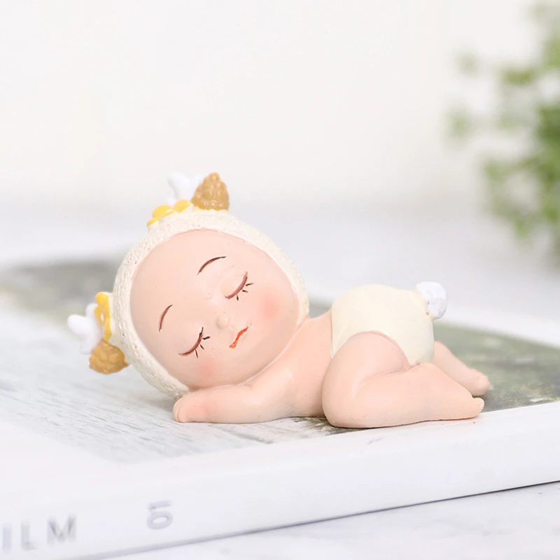 Zakje Manuscript Oproepen Pak van 6 stuks Kleine Baby Beeldje Jongen en Meisje Cartoon Dier Miniatuur  Cake Decoratie Beeldje|Figuren & Miniaturen| - AliExpress