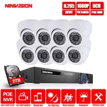 8CH 5MP POE 48 V настоящий NVR комплект 1080 P HD купольная камера с защитой от порчи 2MP POE ip-камера IR 30 M видеокамера POE CCTV система Plug and Play