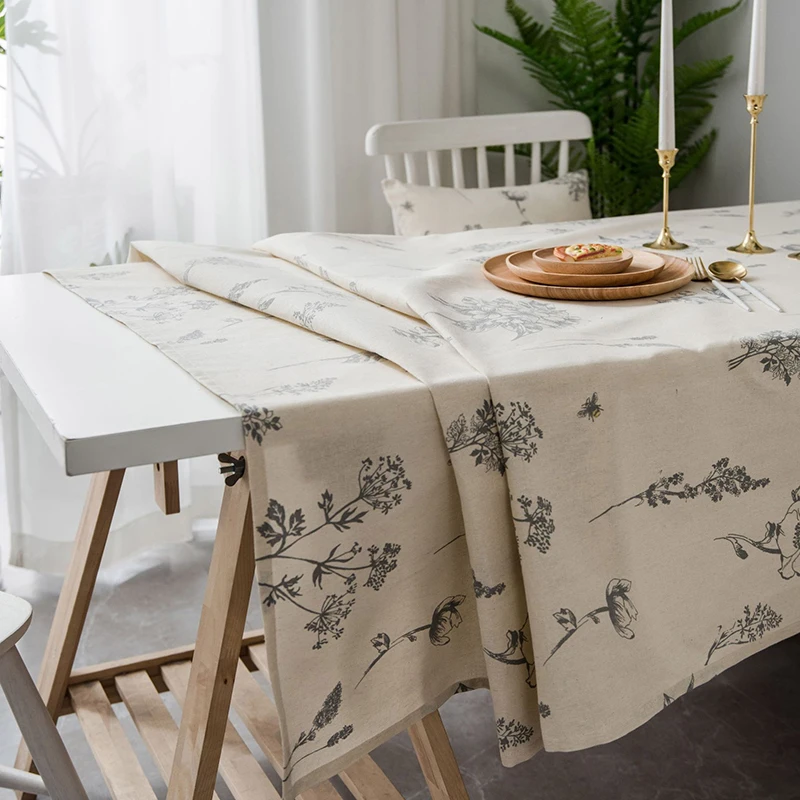 

Simanfei Nordic Modern linen Cotton Square Ttablecloth Cover Cloth Coffee Table Ccover Cloth Dining Table Cloth Room decoration
