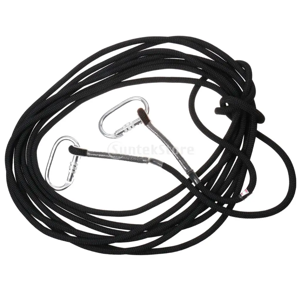 

20 Meters 10.5mm Professional Rock Climbing Static Rope Rescue Escape Black