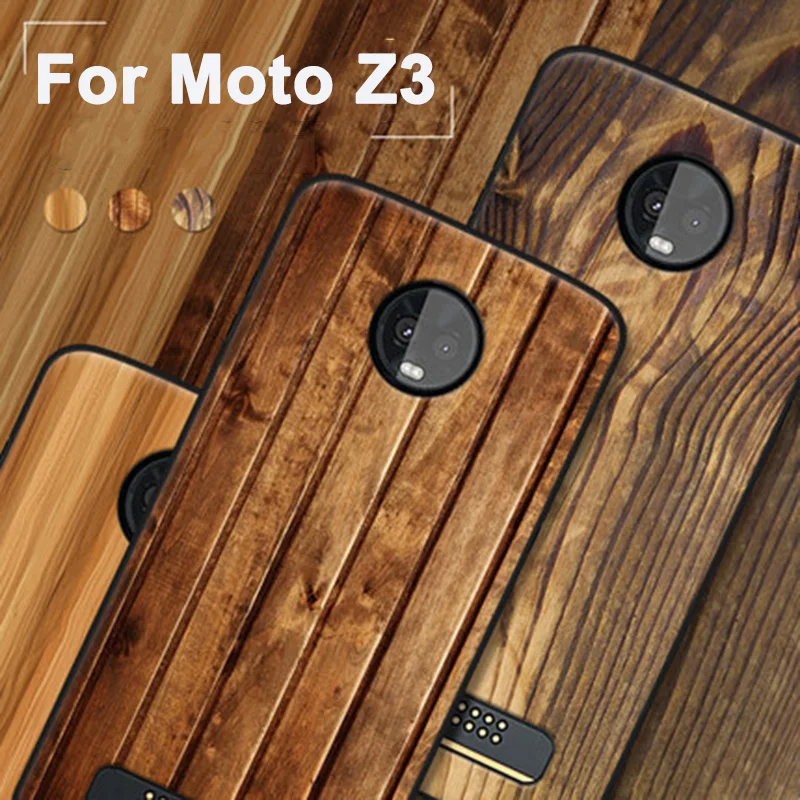 Чехол для Moto Z3 Модный мягкий чехол телефона с текстурой древесины Z 3 защитный