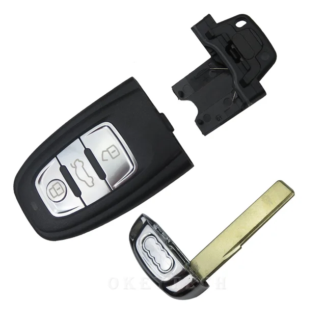 OkeyTech 3 Buttons Smart Remote Car Key Shell For Audi A6 A4 A3 A1 RS5 Q5 Quattro Auto Key Case Cover Replacement