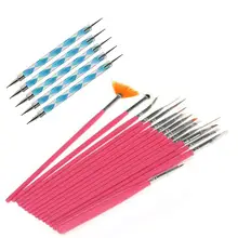 Инструмент для нейл-арта YOST 15 шт кисти для ногтей+ 5 шт Дотс для рисунка под мрамор инструмент 3 выбор