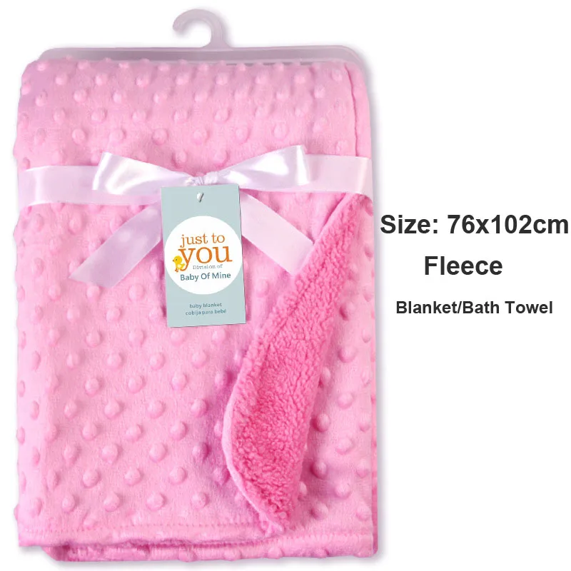 Простыня для новорожденных, фланелевый спальный мешок, постельные принадлежности для младенцев, одеяло с рисунком, Bebe, одеяло, 140x100 см - Цвет: Pink Dot