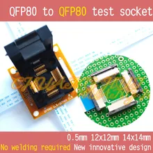 QFP80 для QFP80 тестовое гнездо TQFP80 LQFP80 гнездо IC51-0804-808 разъем шаг = 0,5 мм