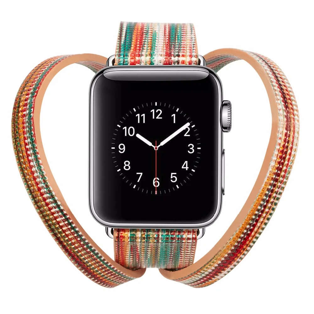 2018 Leather strap double loop strap For Apple Watch Band 42mm 38mm iWatch Watch Accessories For Apple Watch Strap Watchband цена 2018 Leather strap double loop strap For Apple Watch Band 42mm 38mm iWatch Watch Accessories For Apple Watch Strap Watchband цены онлайн