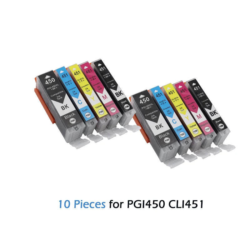10 шт. картриджи для принтера canon PIXMA MG5440 MG5540 MG6440 IX6540 IX6840 Ip7240 MX924 PGI450 | Компьютеры и