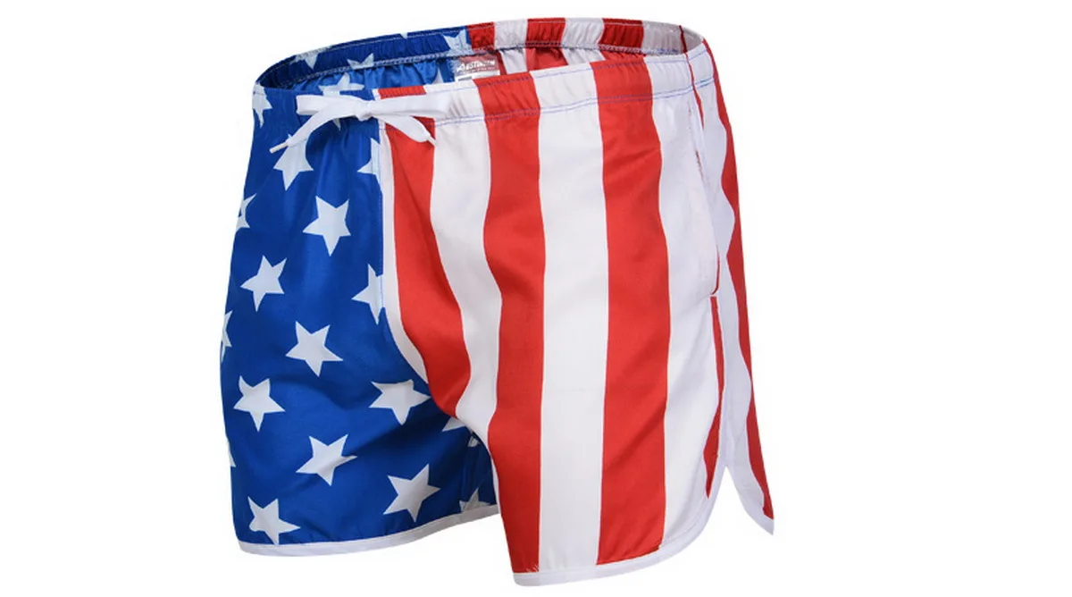 AustinBem Мужские плавки с американским флагом, мужские купальные шорты, мужские пляжные шорты, мужские пляжные шорты