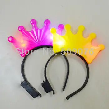 

free shipping 120pcs/lot led crown head hoop LED headband hair accessories for for birthday party decorations kids