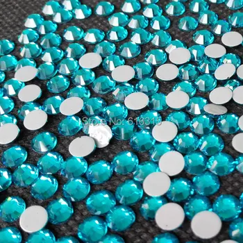 

flat back high sparkling shiny of crystal diamond hot fix ss16 peacock blue with 1440 pcs each pack;stones for jeans decor