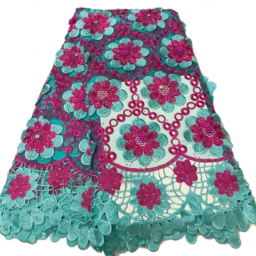 

Free shipping (5yards/pc) High quality African net lace fabric newest embroidered French lace fabric for party dress