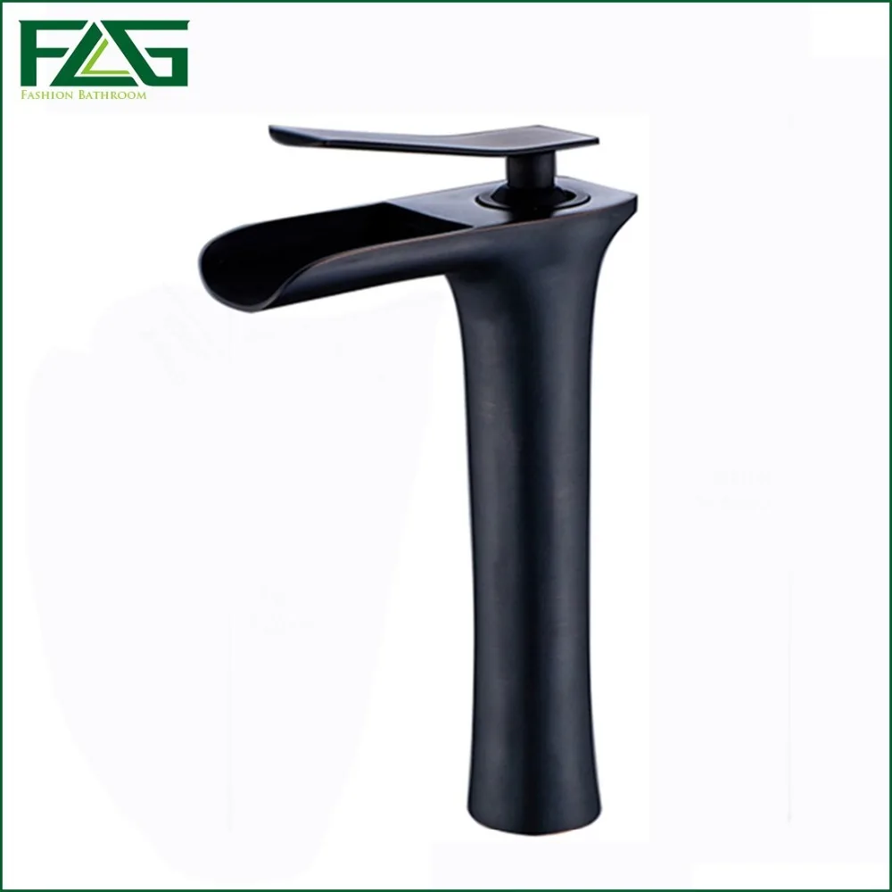 

FLG New Arrival Basin Faucet Oil Rubbed Bronze Platform Heightening Cold & Hot Wheel Waterfall Tap Sink Faucet Water Mixer M252O