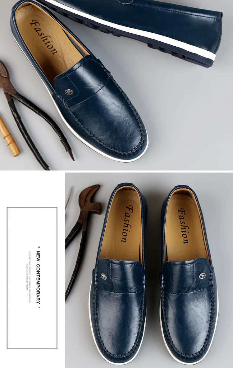 Осенняя мужская обувь из натуральной кожи на плоской подошве; Повседневная обувь в деловом стиле; классические официальные лоферы; Мягкие Мокасины; Мужская дышащая обувь для вождения