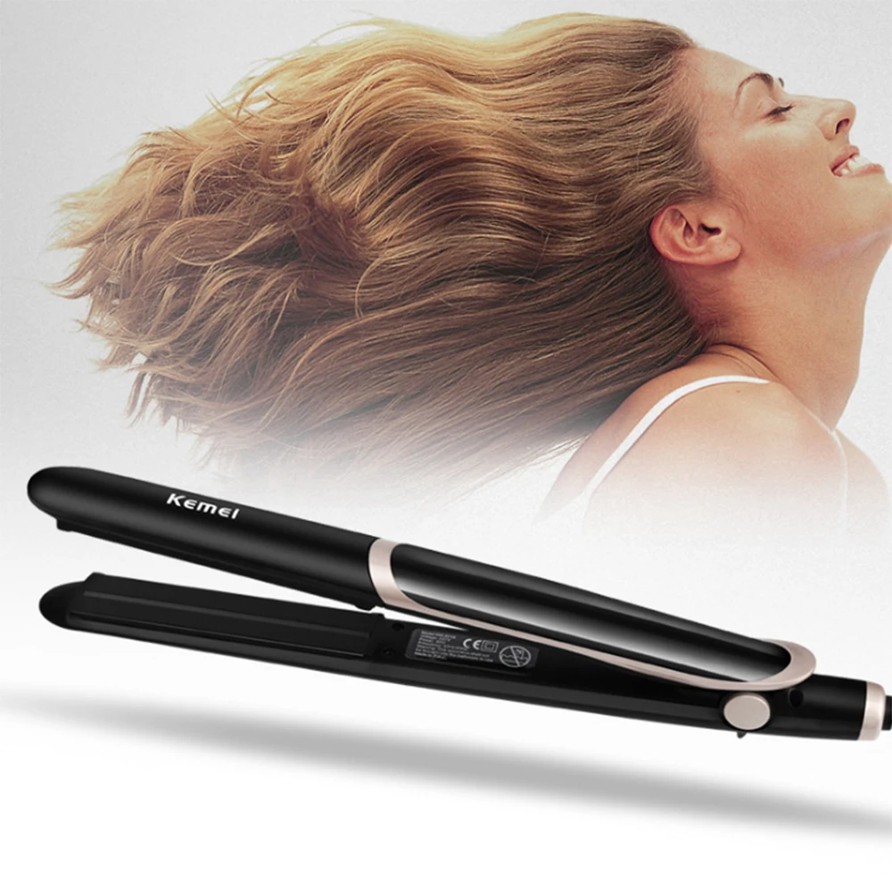 

2019 New Electronic Ceramic Hair Straightener Curler Portable Fast Warm-up Curling Iron Professional Led Display Hair Flat Iron