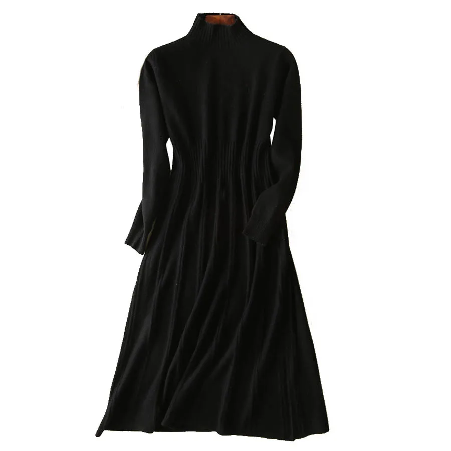 Sweater Dress Women Autumn Winter England Style