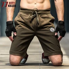 77City Killer летние военные армейские шорты мужские шорты-бермуды простые пляжные шорты с буквенным принтом Мужские шорты больших размеров L-4X