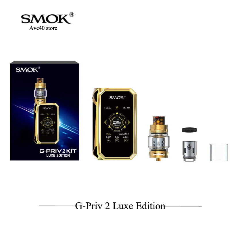 Original SMOK G-PRIV 2 Luxe Edition Very Cool Box Mod Kit Electronic Cigarettes 8ml TFV12 Prince Tank Big Touch Vaporizer Vape 