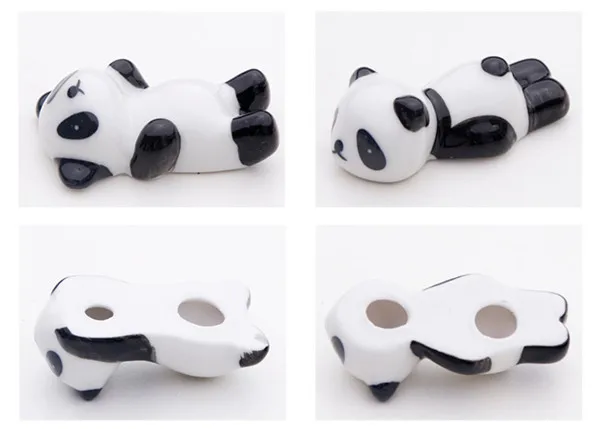 Cute Panda Chopsticks Stand Rest Ceramic Figure Toys 3pcs - 11