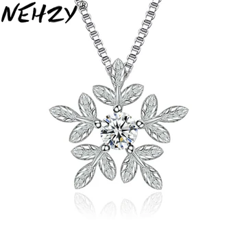 

NEHZY 925 Stamp Sterling silver woman necklace pendant female sweet leaf snowflake pendant luxury pendant female fashion jewelry
