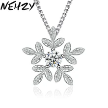 NEHZY-collier en argent Sterling pour femmes, pendentif de luxe, pendentif flocons de neige en feuille douce, bijou à la mode, 925