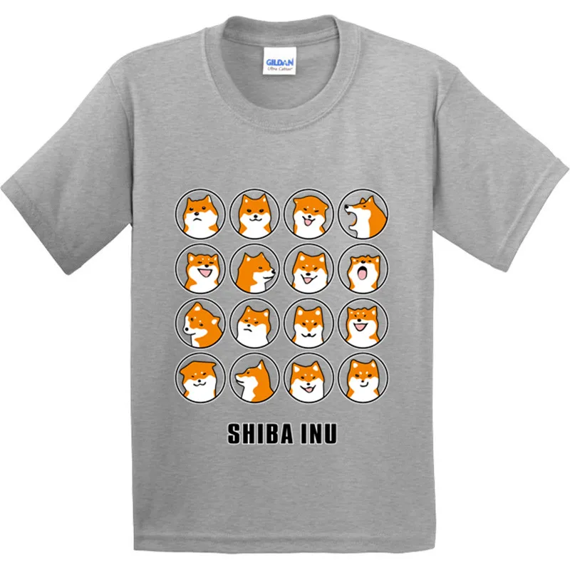 Детская shiba Inu Doge смешные футболки детей забавная Одежда для собак для мальчиков и девочек летние Футболки хлопковые с коротким рукавом