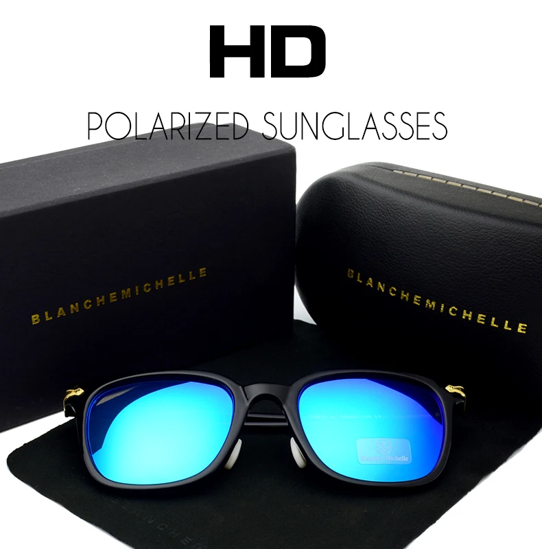Мужские солнцезащитные очки, высокое качество, унисекс, квадратные, поляризационные, брендовые, дизайнерские, UV400, солнцезащитные очки для женщин, oculos с коробкой