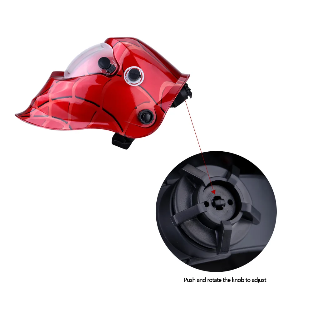 Профессиональный сварочный шлем красный паутина SolarAuto затемнение Сварочная маска и пайка принадлежности подходит для лазерной сварки