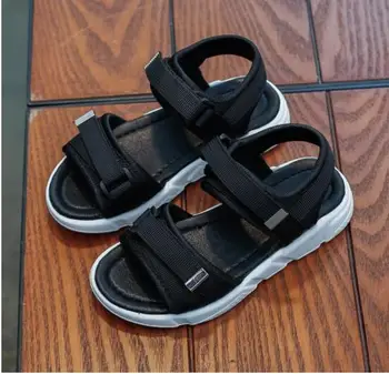 

2020 Wholesale Boys Nubuck Leather Sandals Fashion Kids Summer Flats Single Shoes Children Antislip Sole Sandals